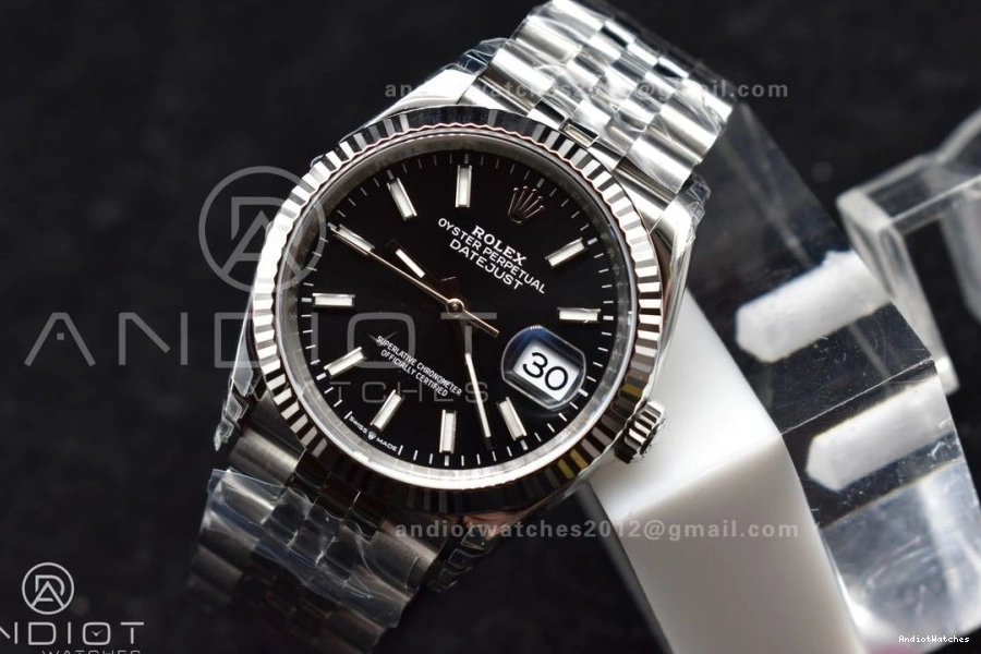 Best Bracelet 36 Jubilee 417 Steel Stick 126234 Black VSF Bright 1:1 on SS DateJust VS Dial Edition 904L 0118